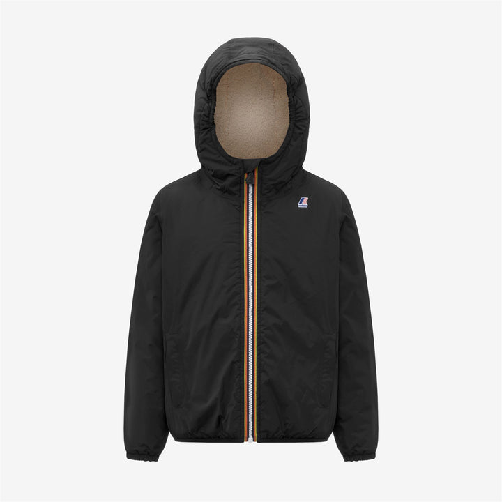 Chaqueta impermeable unisex negra para niños de entretiempo con acolchado 1