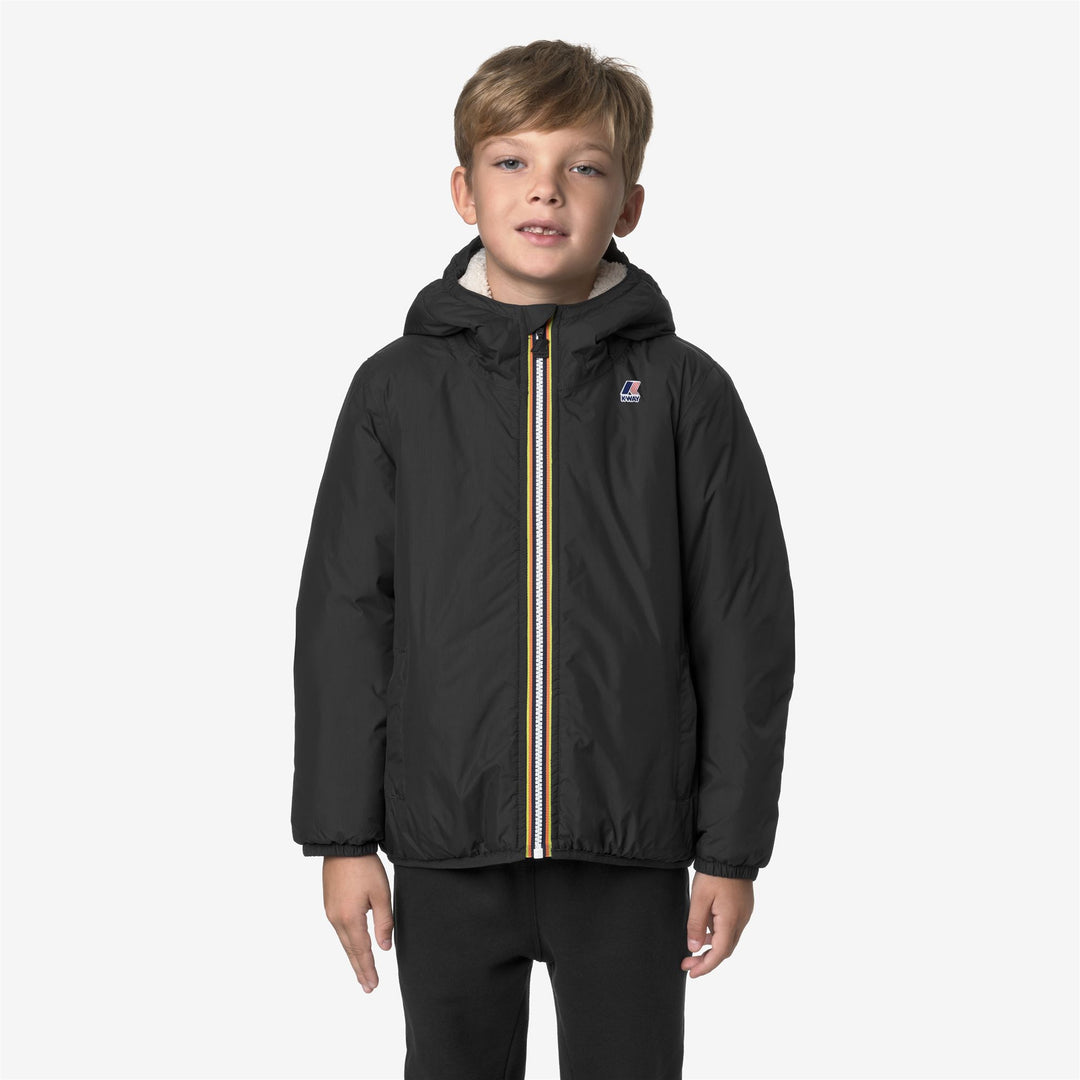 Chaqueta impermeable unisex negra para niños de entretiempo con acolchado main