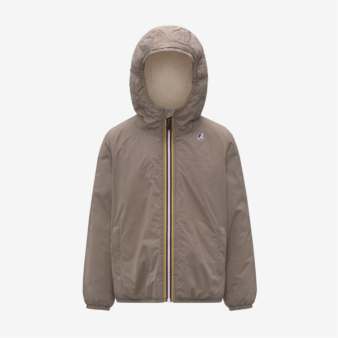 Beige unisex Kids' Mid-Season Waterproof Jacket 01