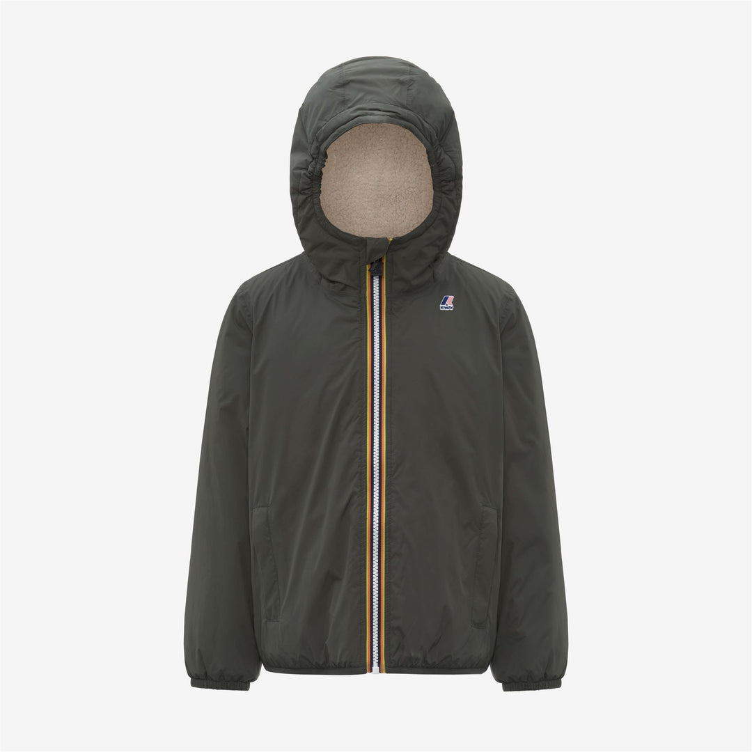 Chaqueta unisex para niños de clima templado, de color verde negruzco main