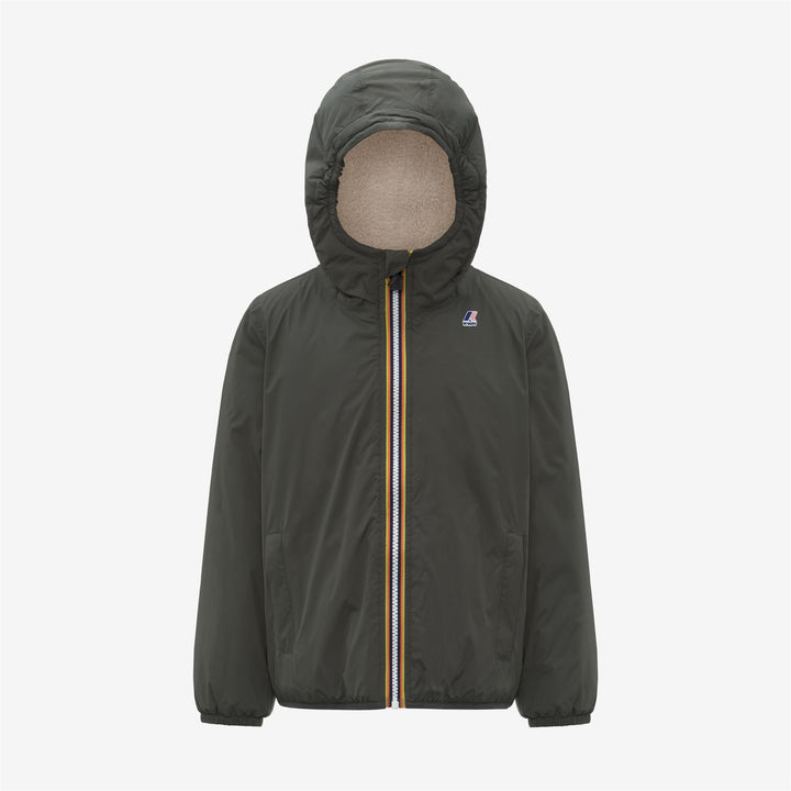 Chaqueta unisex para niños de clima templado, de color verde negruzco 5