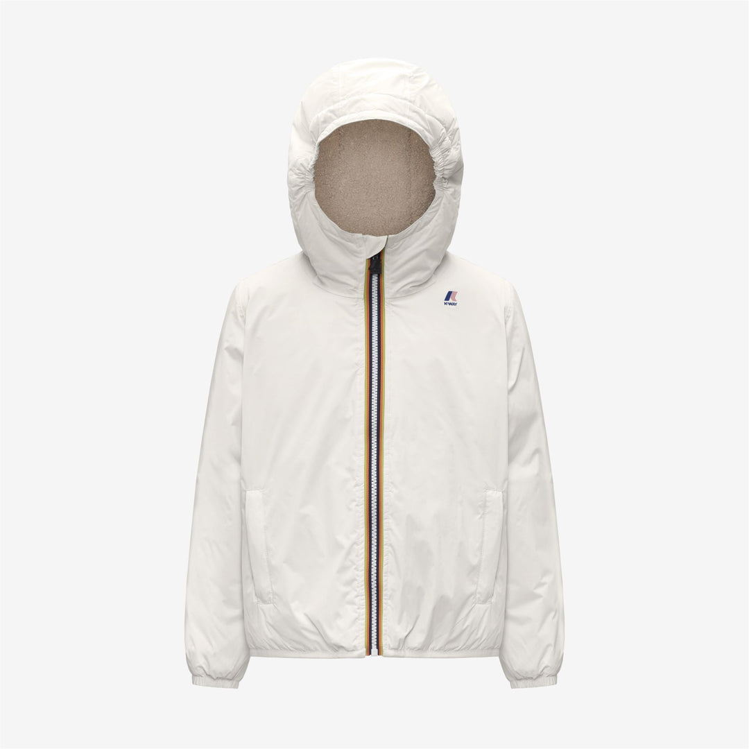 White unisex Kids' Mid-Season Jacket with Synthetic Padding 01