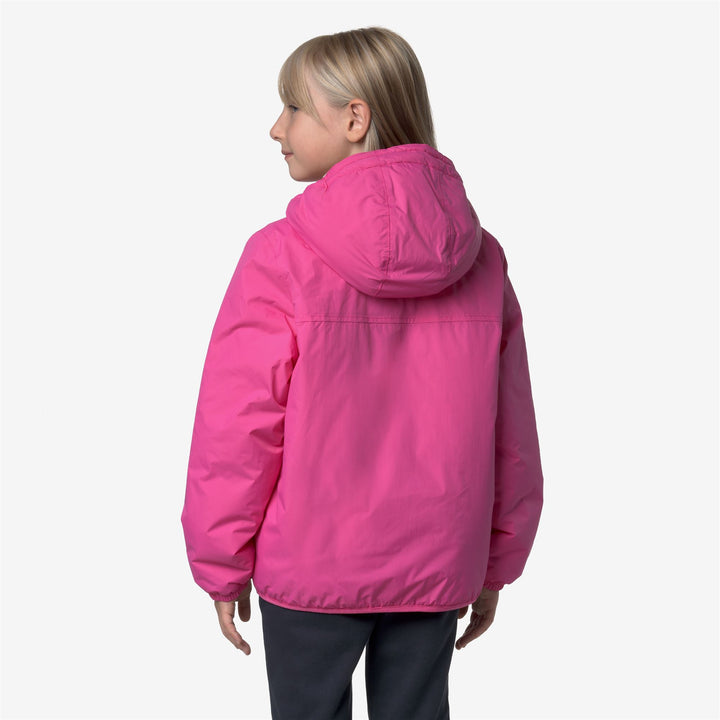 Chaqueta impermeable de entretiempo unisex para niños en color rojo fucsia 5
