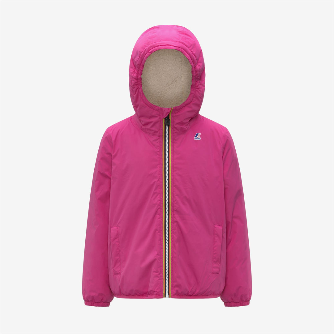 Fuchsia red Unisex Kids' Waterproof Mid-Season Jacket 01