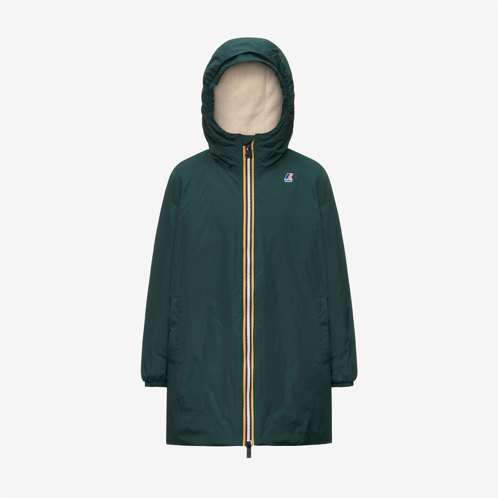 Jackets_KID UNISEX_P. LE VRAI 4.0 EIFFEL ORSETTO_3/4 Length_Green Dk Jungle - Commercial 1