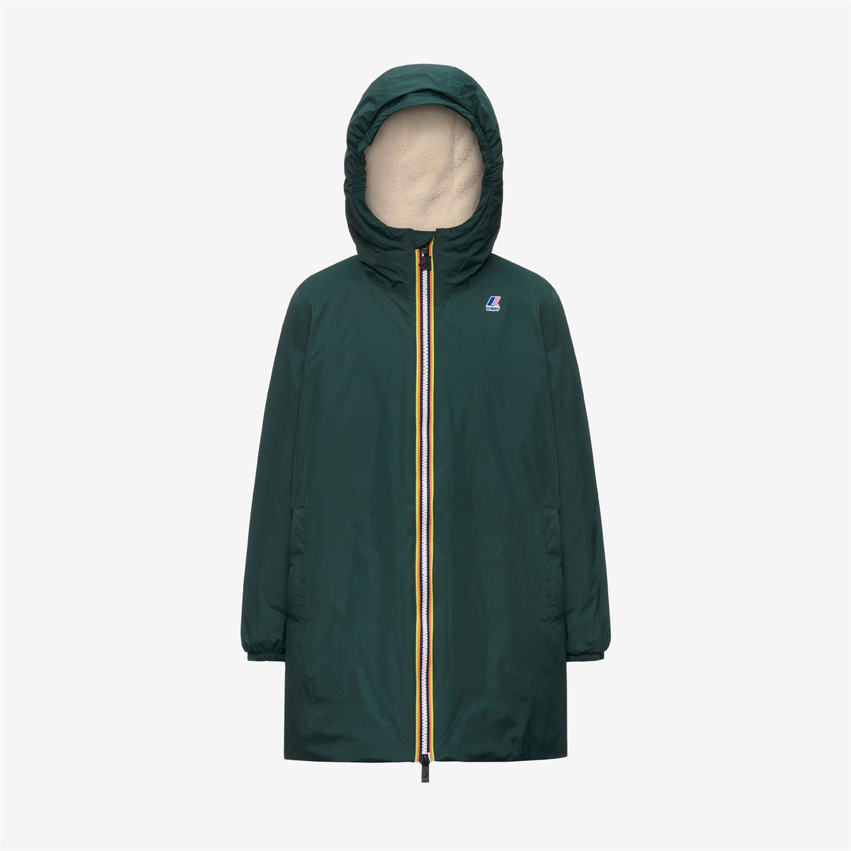 Jackets_KID UNISEX_P. LE VRAI 4.0 EIFFEL ORSETTO_3/4 Length_Green Dk Jungle - Commercial 5
