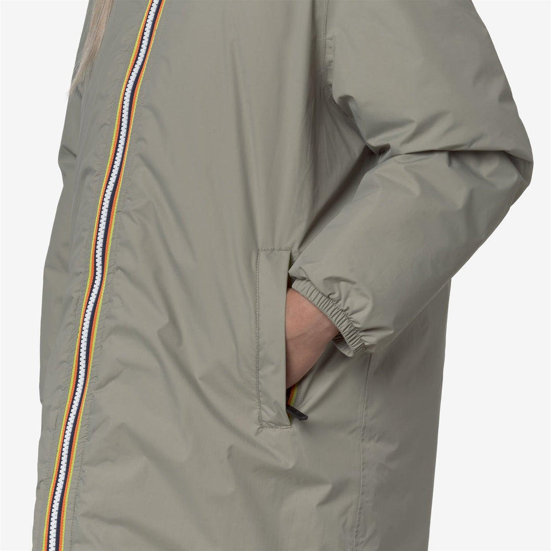 Chaqueta impermeable unisex verde para niños de 3/4 de largo main