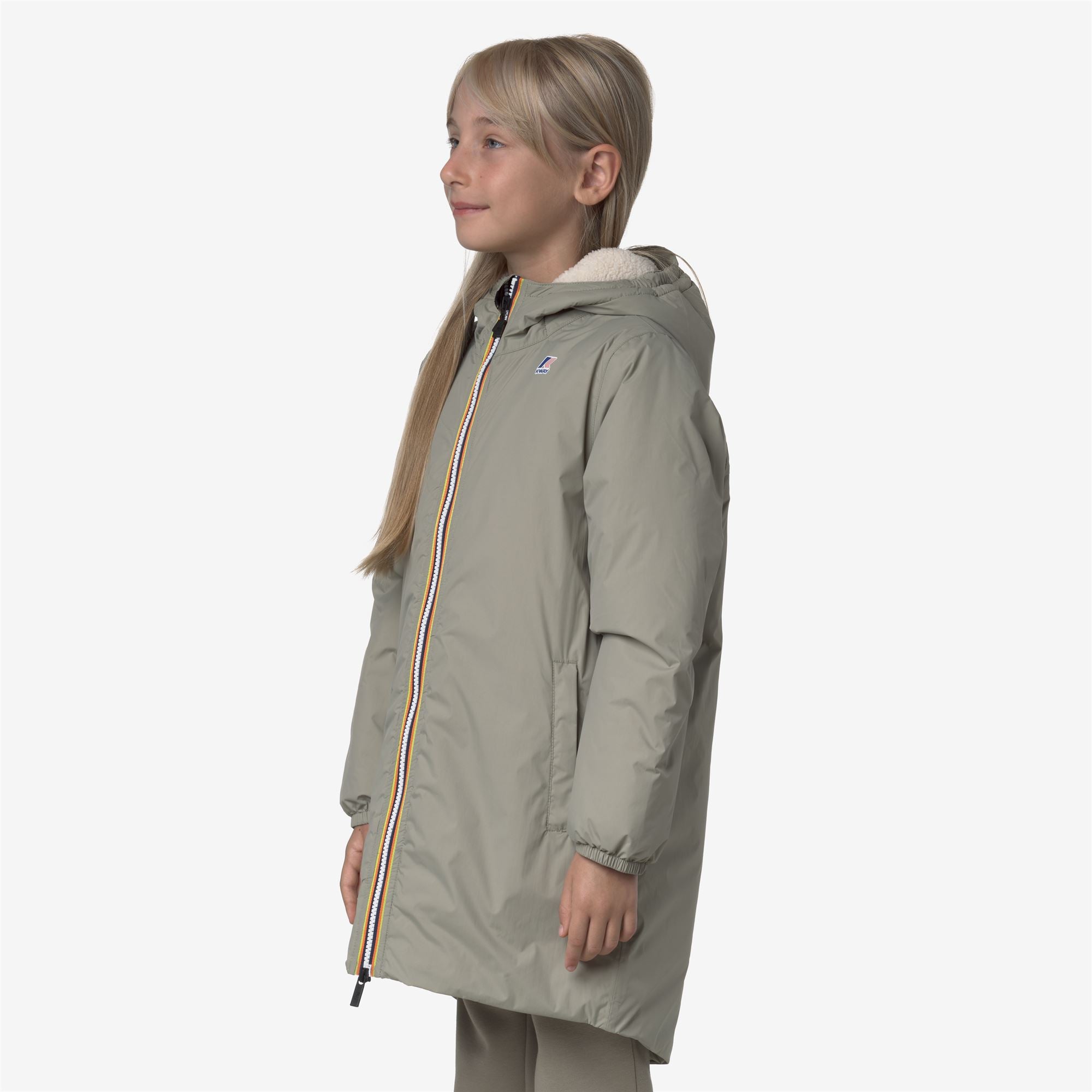Jackets_KID UNISEX_P. LE VRAI 4.0 EIFFEL ORSETTO_3/4 Length_Green Oak - Commercial 5