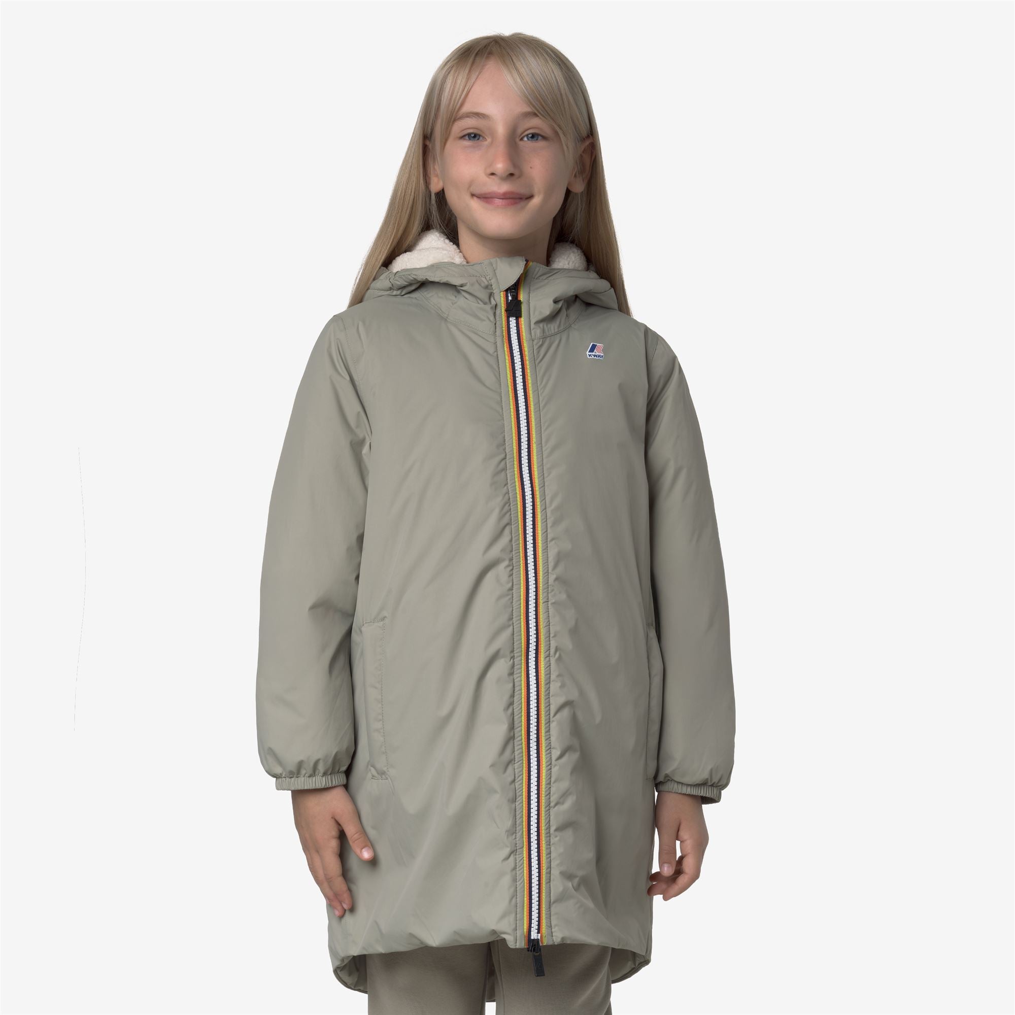 Jackets_KID UNISEX_P. LE VRAI 4.0 EIFFEL ORSETTO_3/4 Length_Green Oak - Commercial 4