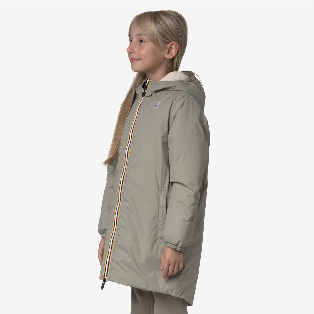 Jackets_KID UNISEX_P. LE VRAI 4.0 EIFFEL ORSETTO_3/4 Length_Green Oak - Commercial 5