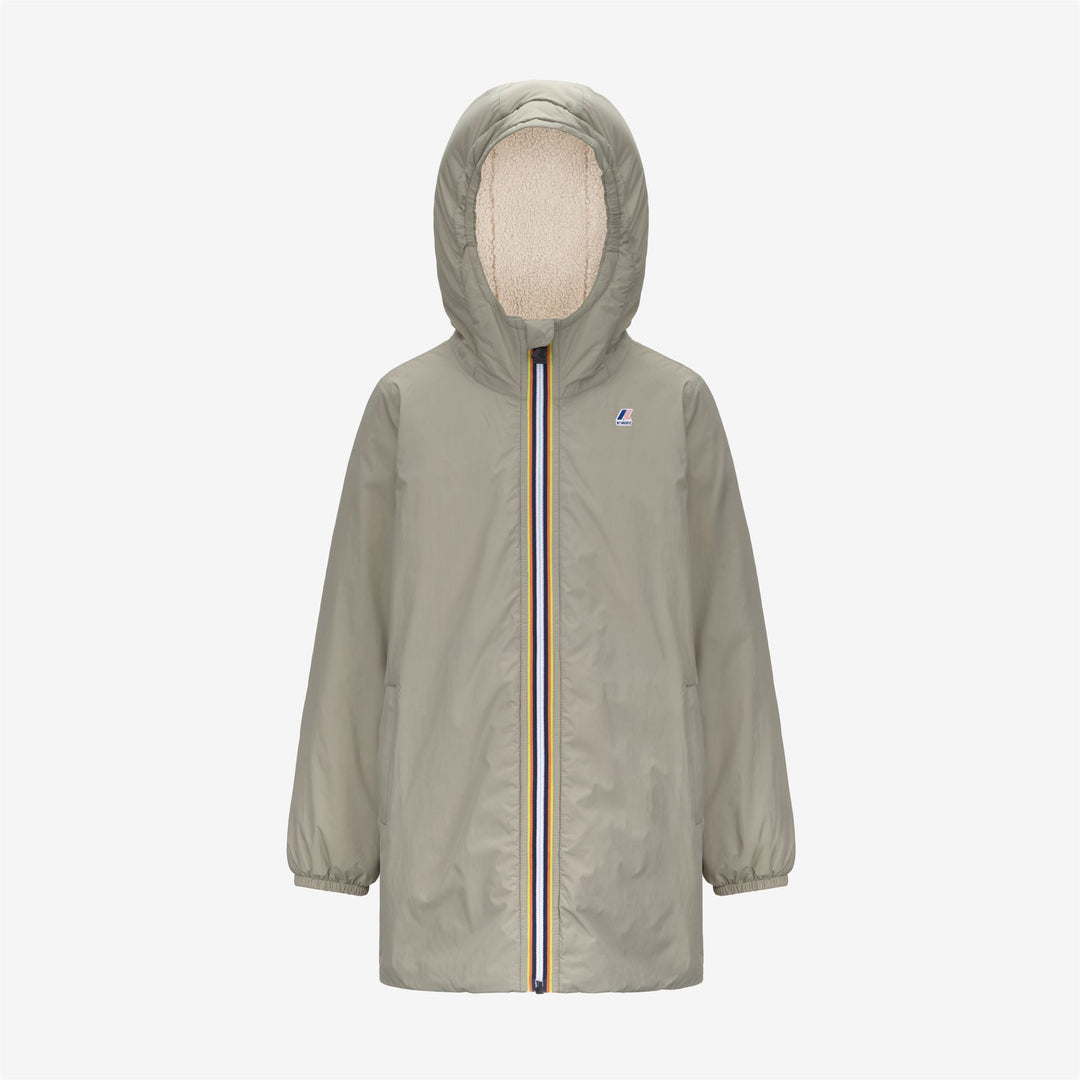 Chaqueta impermeable unisex verde para niños de 3/4 de largo 01