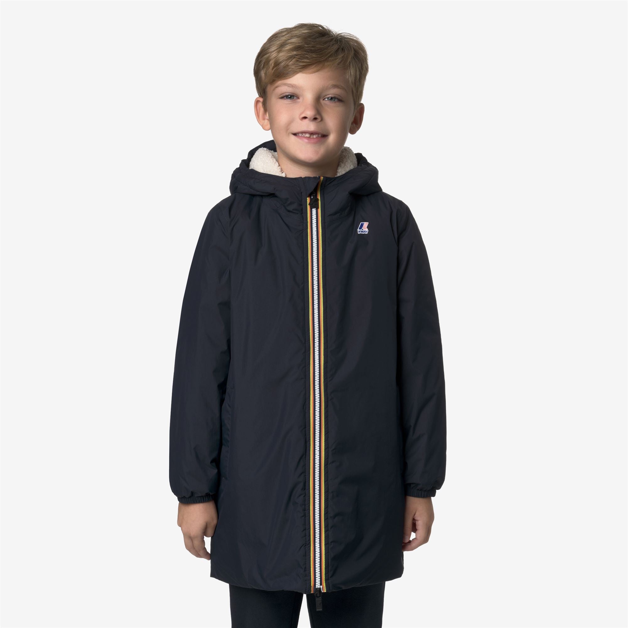 Jackets_KID UNISEX_P. LE VRAI 4.0 EIFFEL ORSETTO_3/4 Length_Blue Depth - Commercial 4