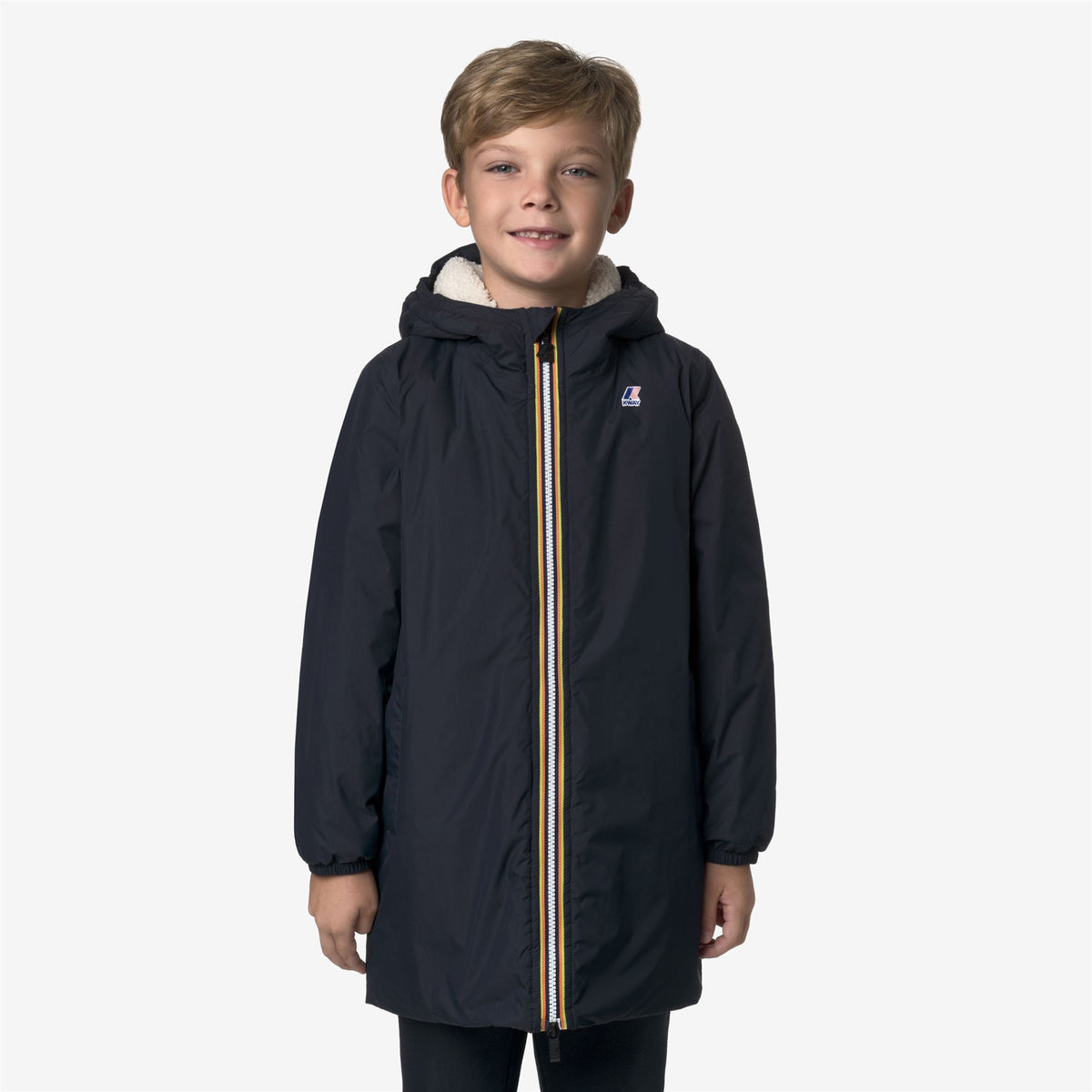 Jackets_KID UNISEX_P. LE VRAI 4.0 EIFFEL ORSETTO_3/4 Length_Blue Depth - Commercial 3