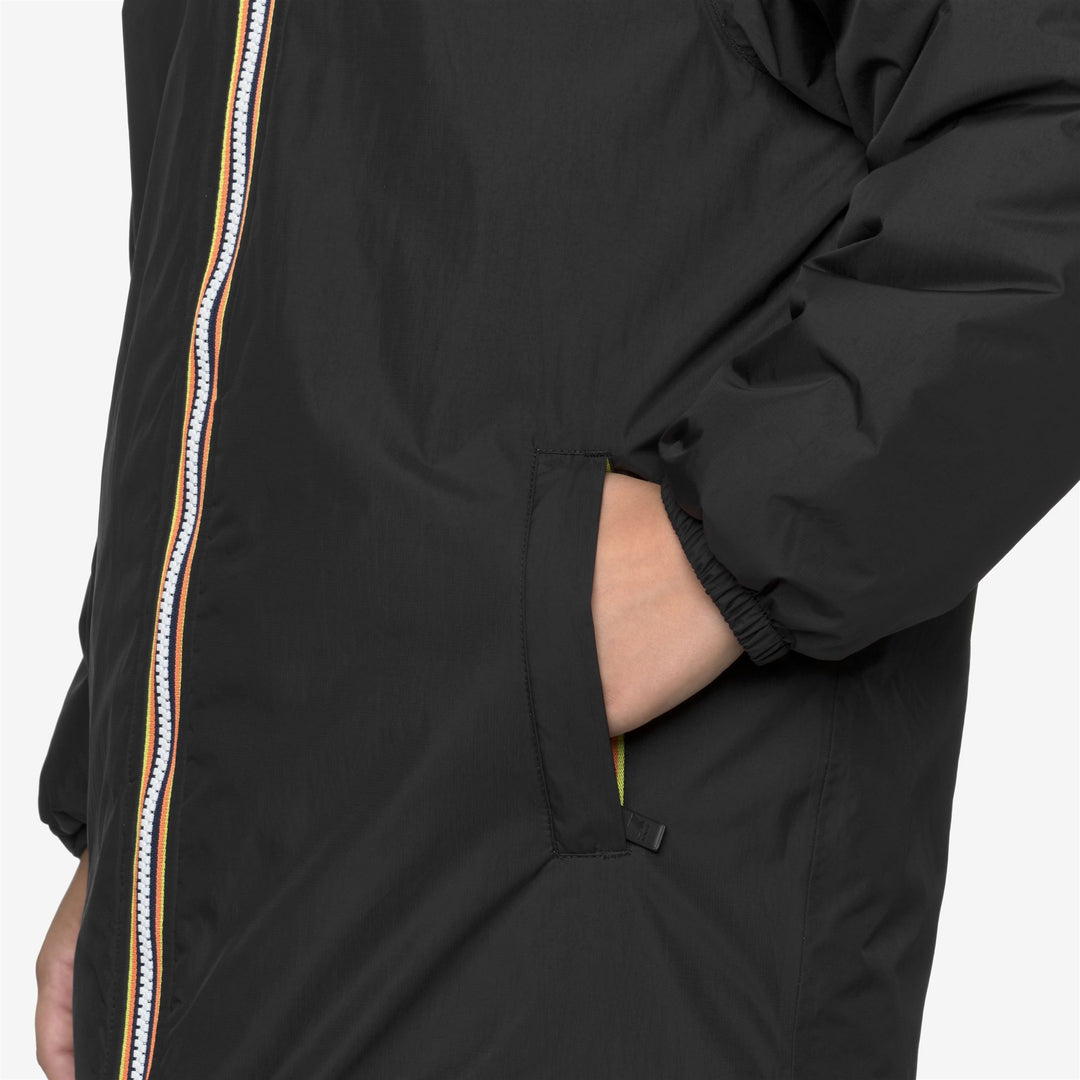 Chaqueta impermeable unisex negra para niños de 3/4 de largo main