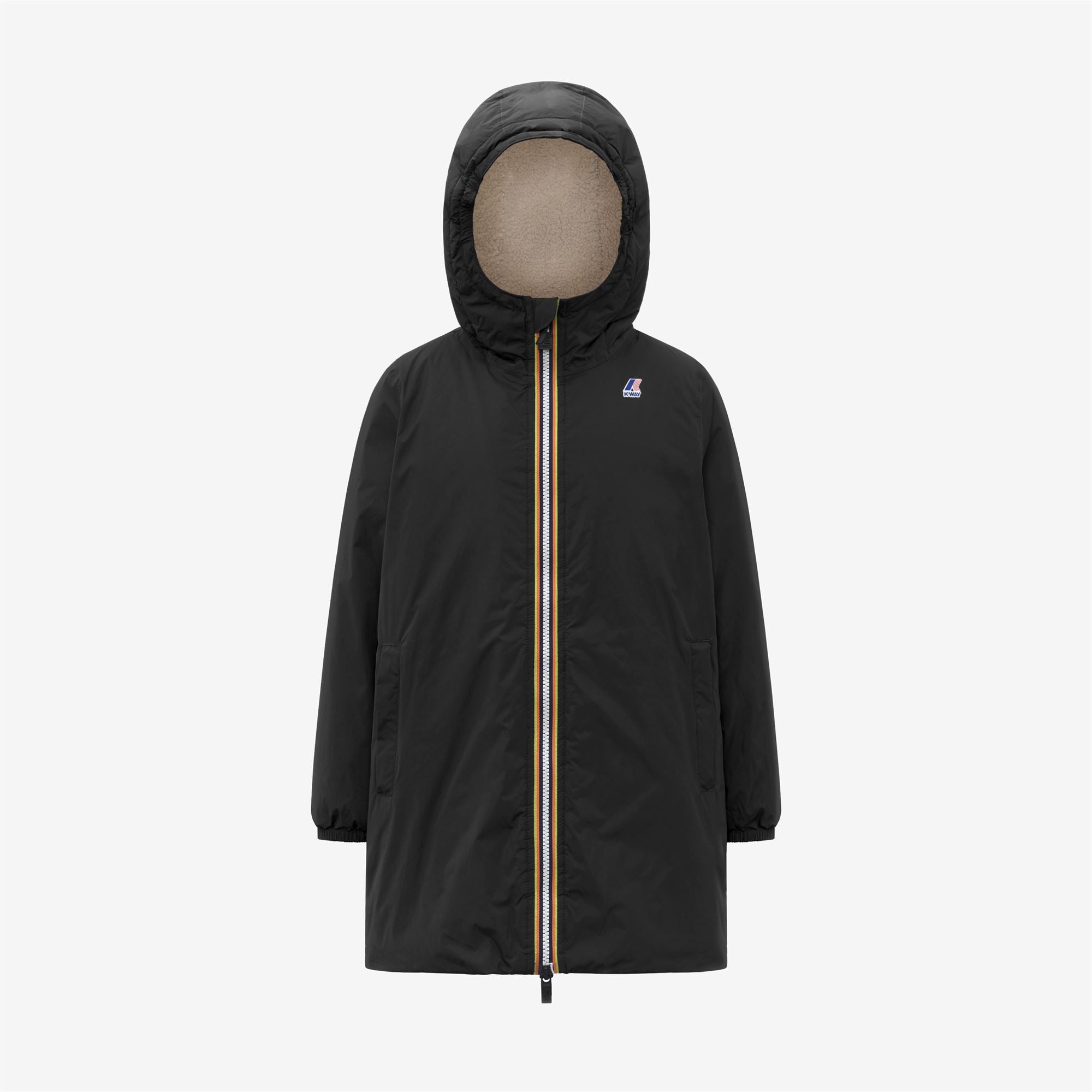 Jackets_KID UNISEX_P. LE VRAI 4.0 EIFFEL ORSETTO_3/4 Length_Black Pure - Commercial 1