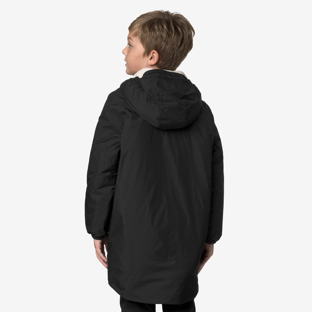 Chaqueta impermeable unisex negra para niños de 3/4 de largo main
