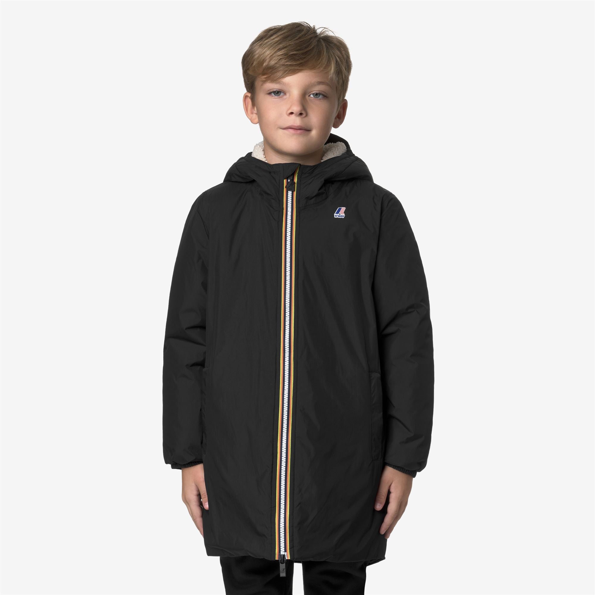 Jackets_KID UNISEX_P. LE VRAI 4.0 EIFFEL ORSETTO_3/4 Length_Black Pure - Commercial 4
