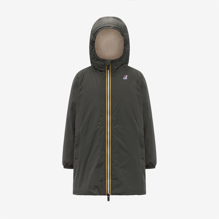 Chaqueta aislante verde negruzca para niños de 3/4 de longitud 1