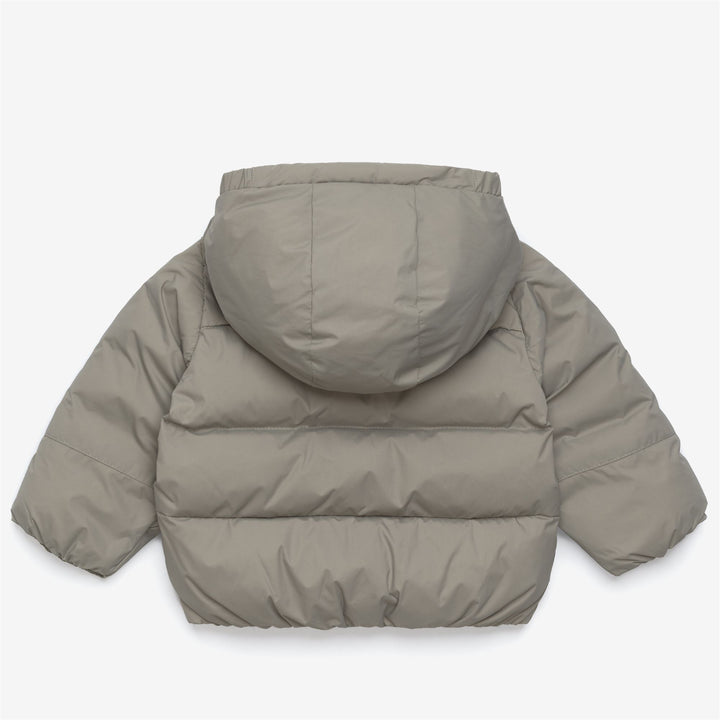 Chaqueta acolchada gruesa y cálida con capucha para niños unisex, color verde 2