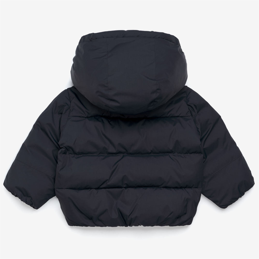 Blue unisex Kids' Heavy Puffer Jacket with Hood and Padding 02