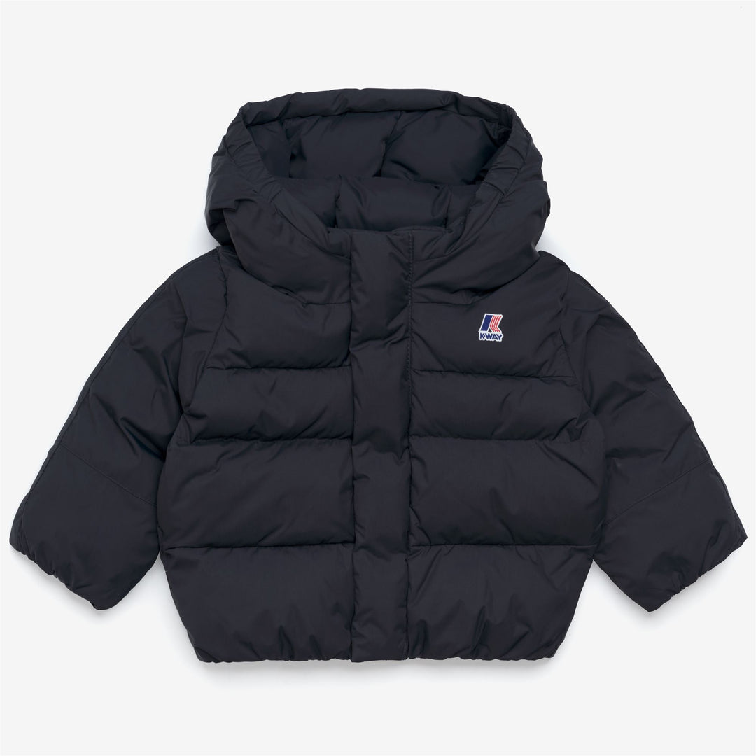 Blue unisex Kids' Heavy Puffer Jacket with Hood and Padding 01