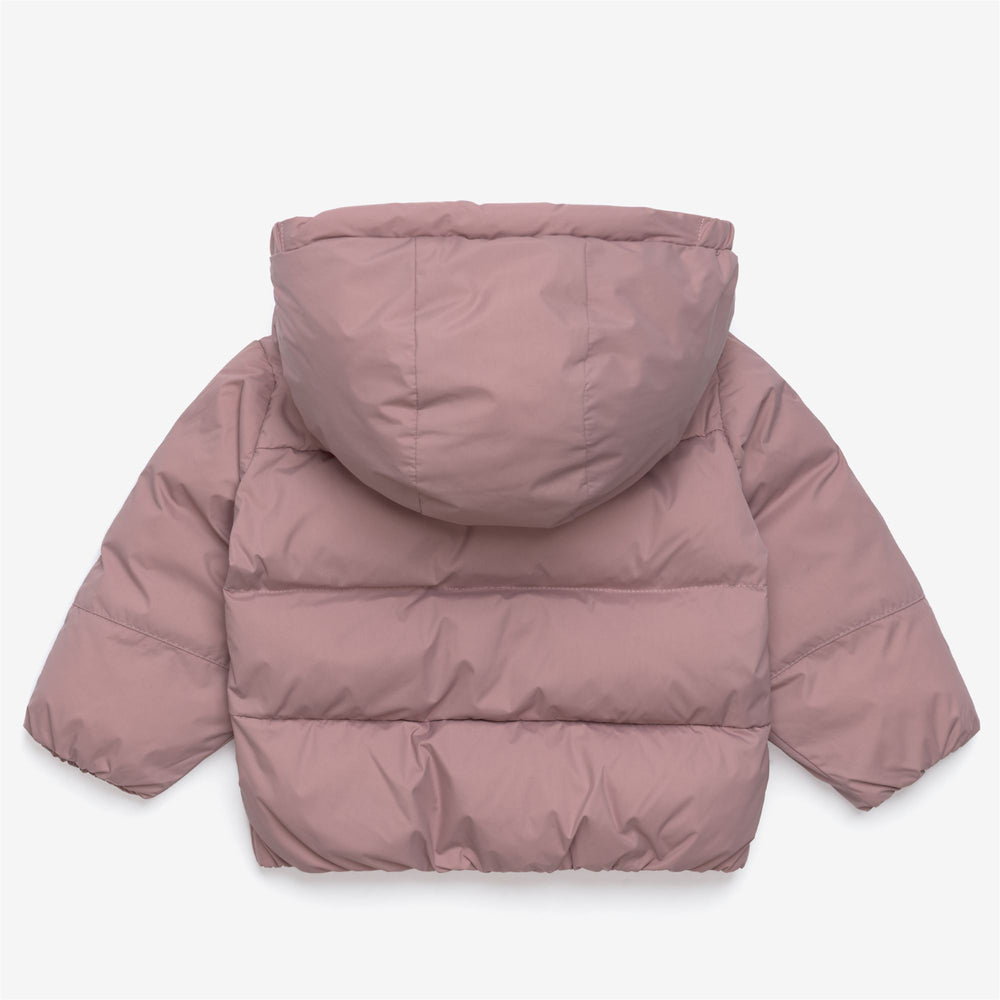 Pink brown Unisex Kids Heavy Puffer Jacket for Cold Weather 02