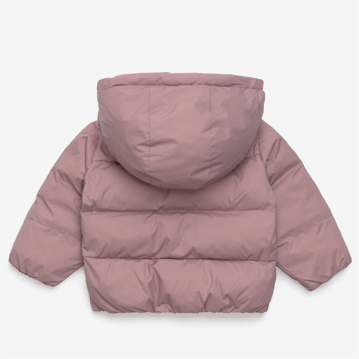 Chaqueta acolchada gruesa unisex para niños, color rosa y marrón, para clima frío 2