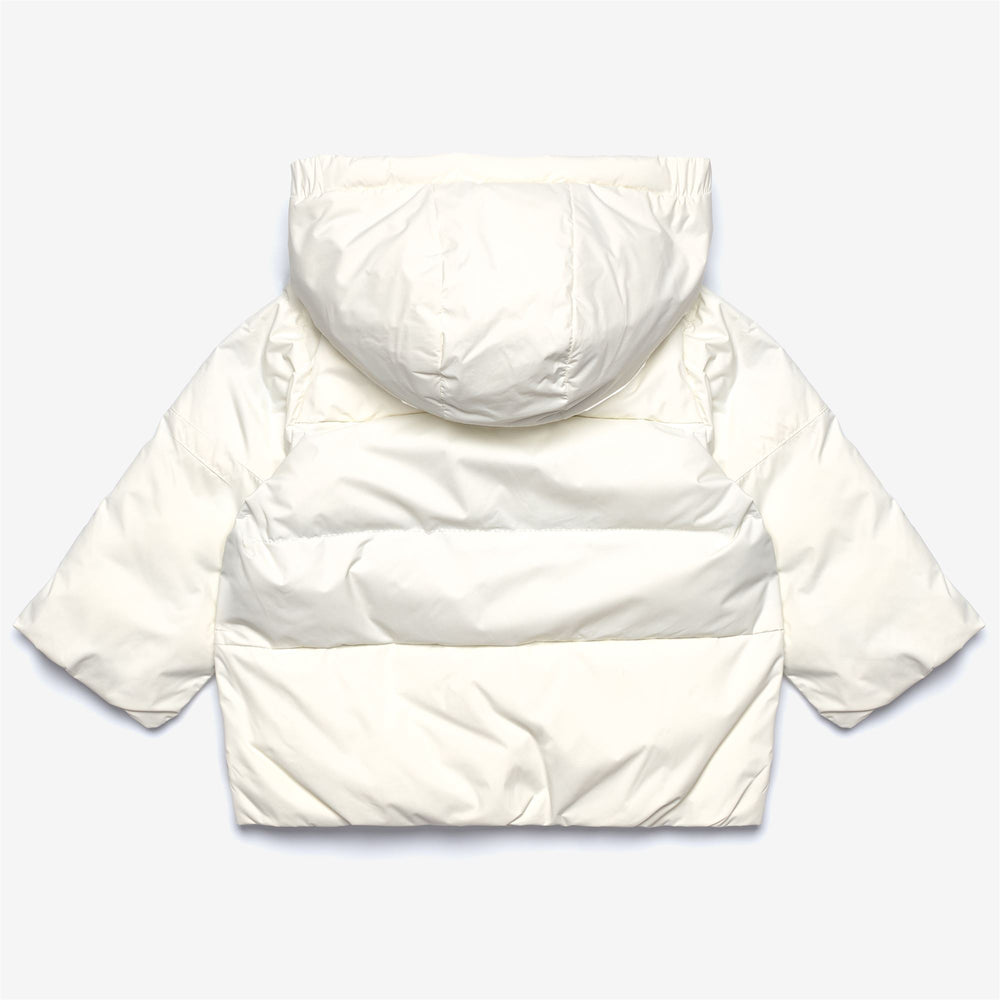 White unisex Kids' Heavy Warm Puffer Jacket with Hood 02