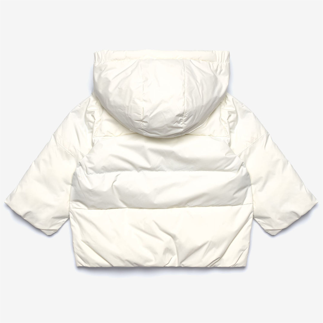 Chaqueta acolchada gruesa y cálida unisex blanca para niños con capucha main