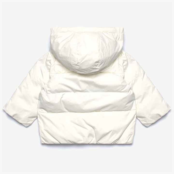 Chaqueta acolchada gruesa y cálida unisex blanca para niños con capucha 2
