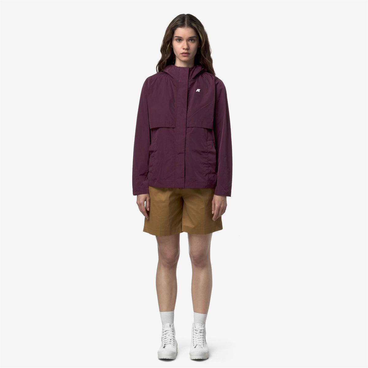 Jackets_Woman_SOPHILE SATIN GLASS_Short_Violet Mauve Wine - Commercial 4