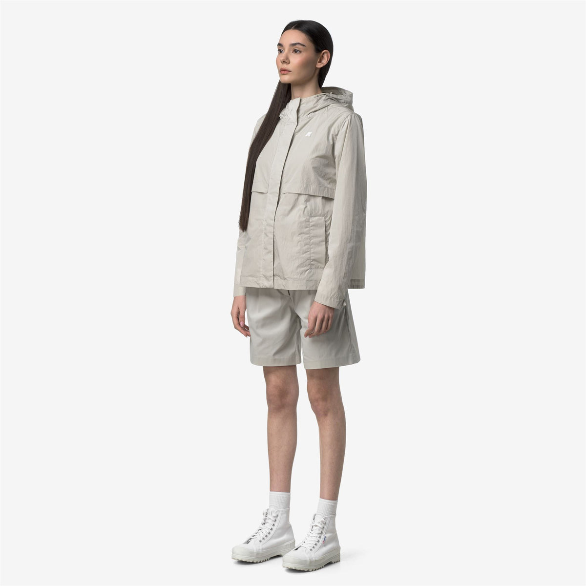 Jackets_Woman_SOPHILE SATIN GLASS_Short_BEIGE LT - Commercial 5