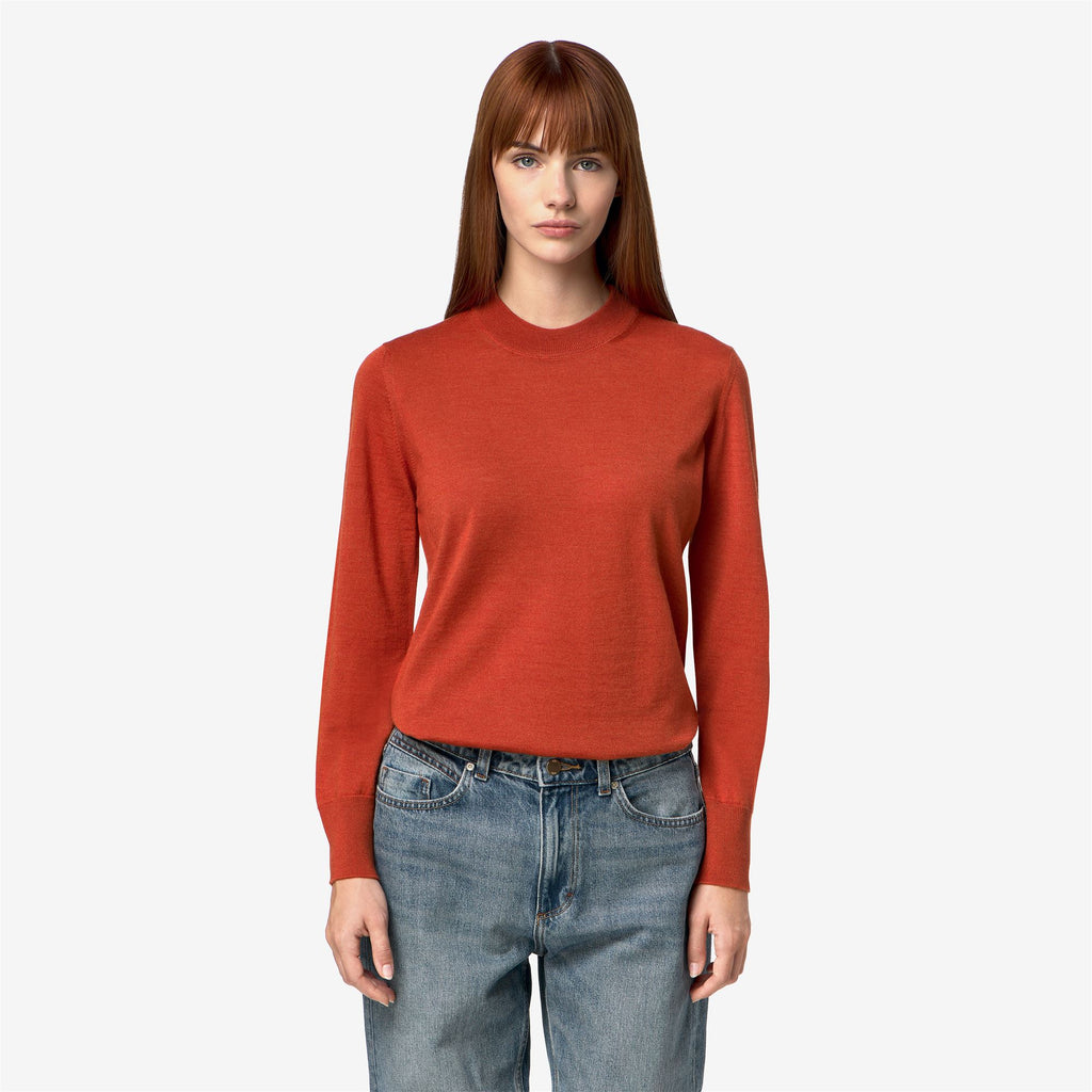 Knitwear_Woman_CHARMY  WOOL SILK CASHMERE_Pull Over_Orange Rusting - Commercial 4