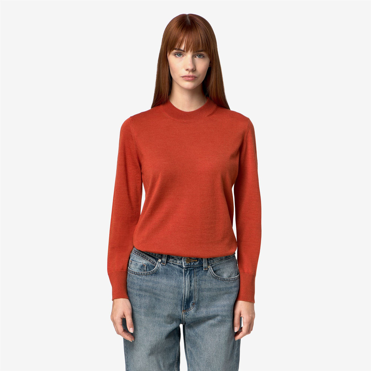 Knitwear_Woman_CHARMY  WOOL SILK CASHMERE_Pull Over_Orange Rusting - Commercial 4