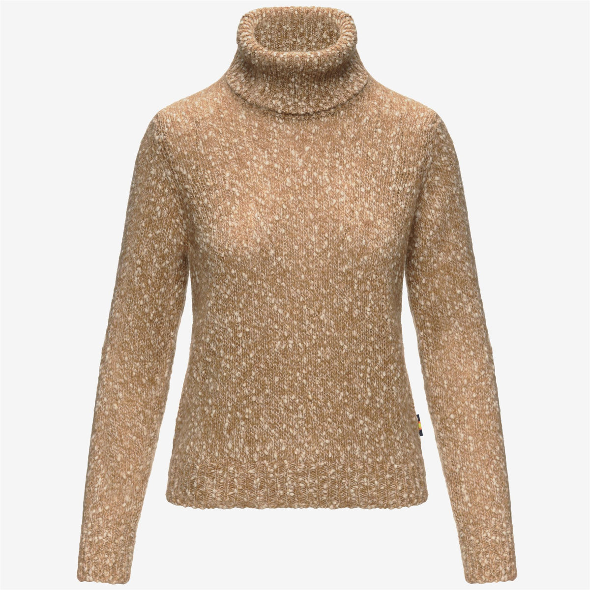 Knitwear_Woman_CORINE COCCOLA YARN_Pull Over_BROWN - WHITE - Commercial 1