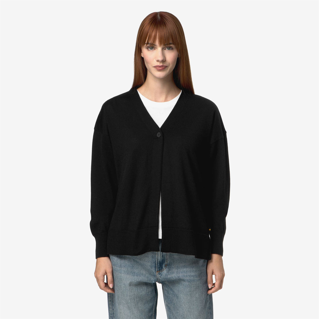 Knitwear_Woman_MINT WOOL SILK CASHMERE_Cardigan_Black Pure - Commercial 4