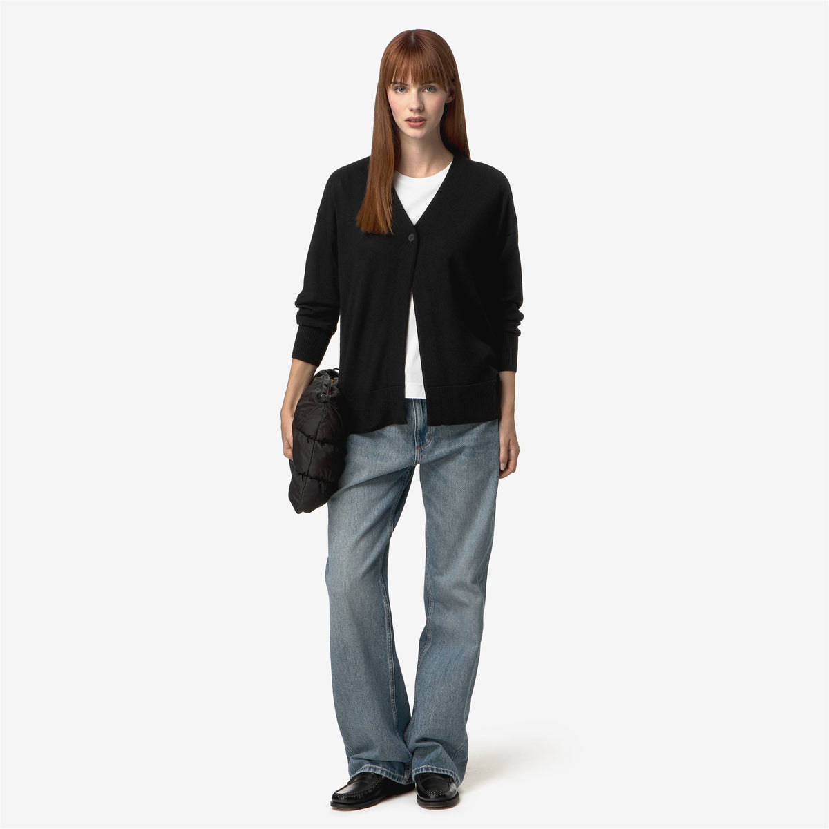 Knitwear_Woman_MINT WOOL SILK CASHMERE_Cardigan_Black Pure - Commercial 7
