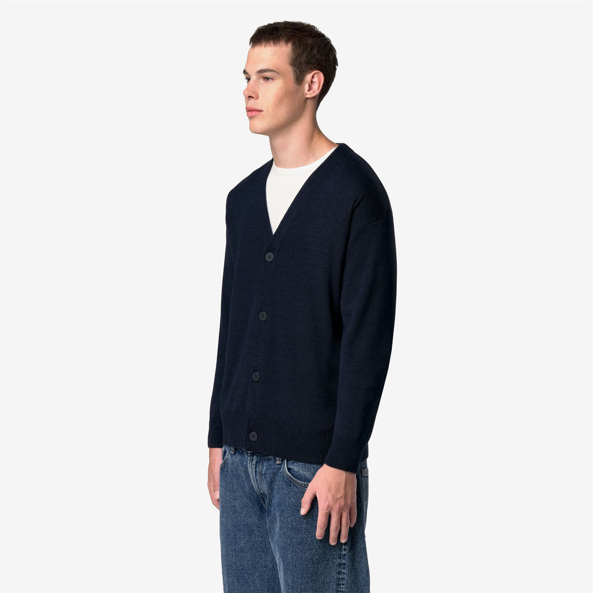 Knitwear_Man_ALINOS WOOL SILK CASHMERE_Cardigan_Blue Depth - Commercial 5