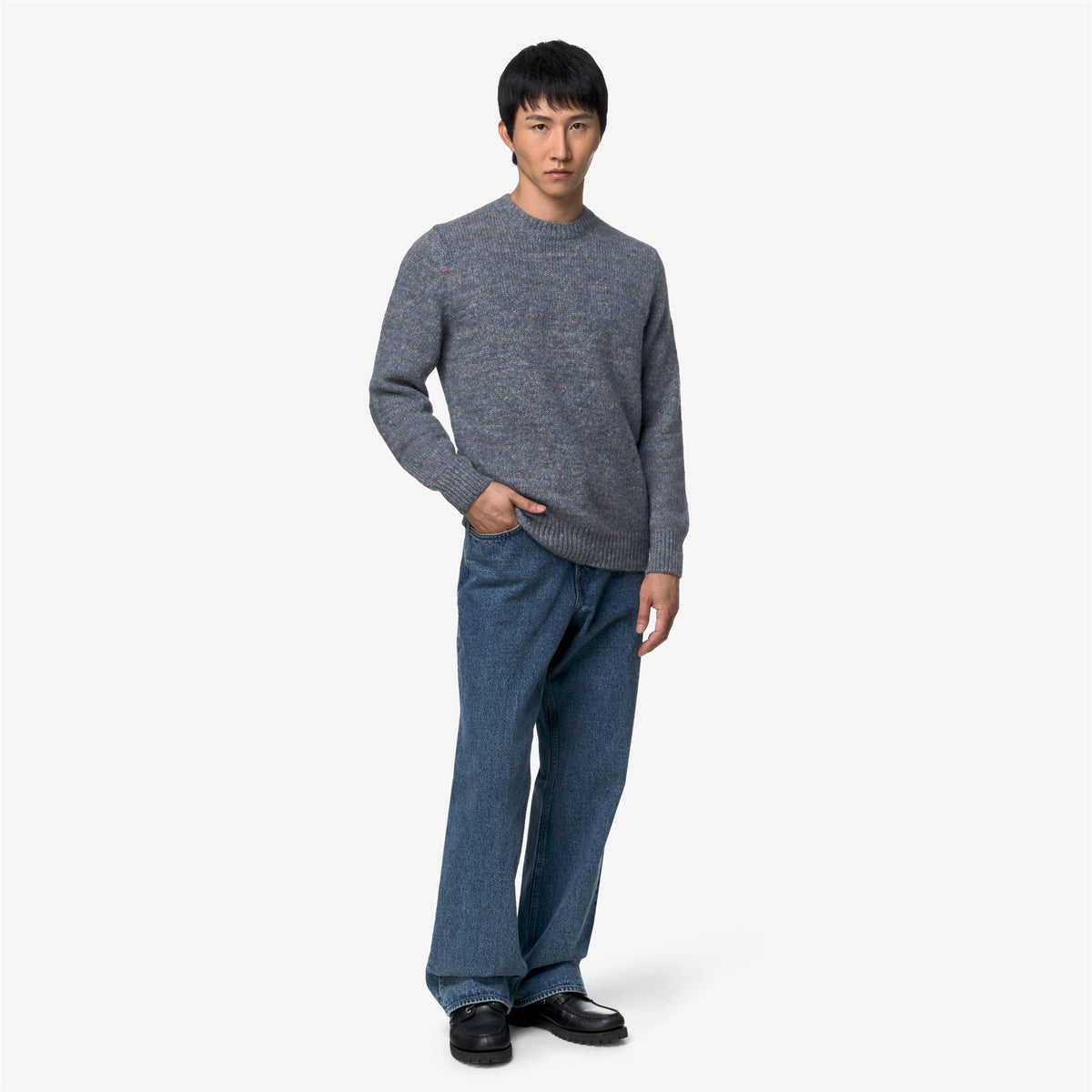 Knitwear_Man_CHAD BUTTONED YARN_Pull Over_AZURE BLIZZARD COMBO - Commercial 7