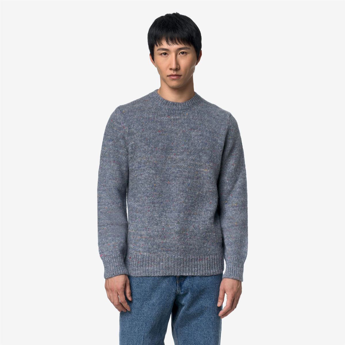 Knitwear_Man_CHAD BUTTONED YARN_Pull Over_AZURE BLIZZARD COMBO - Commercial 4