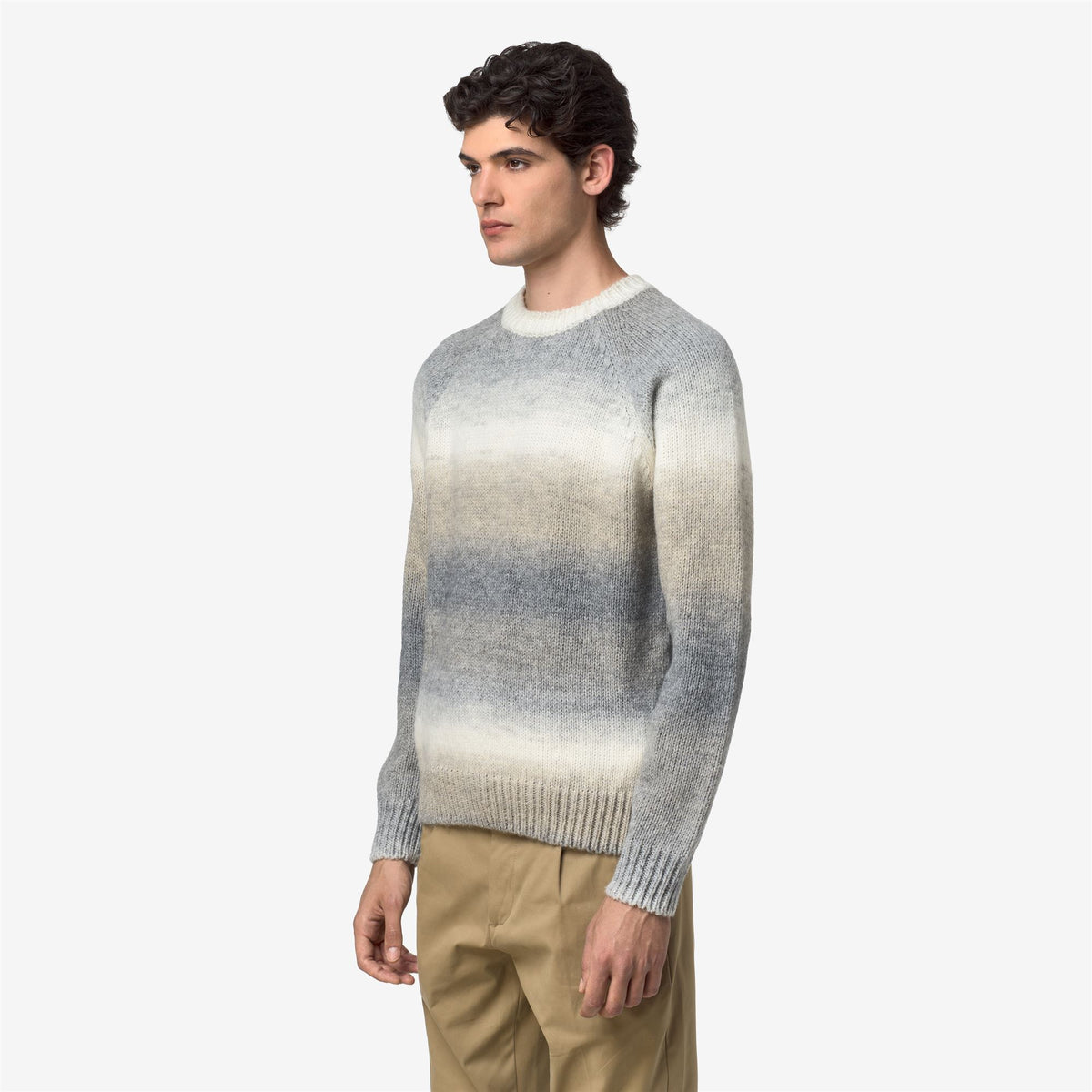 Knitwear_Man_VALTER SHADED YARN_Pull Over_GREY BEIGE DEGRADE - Commercial 5