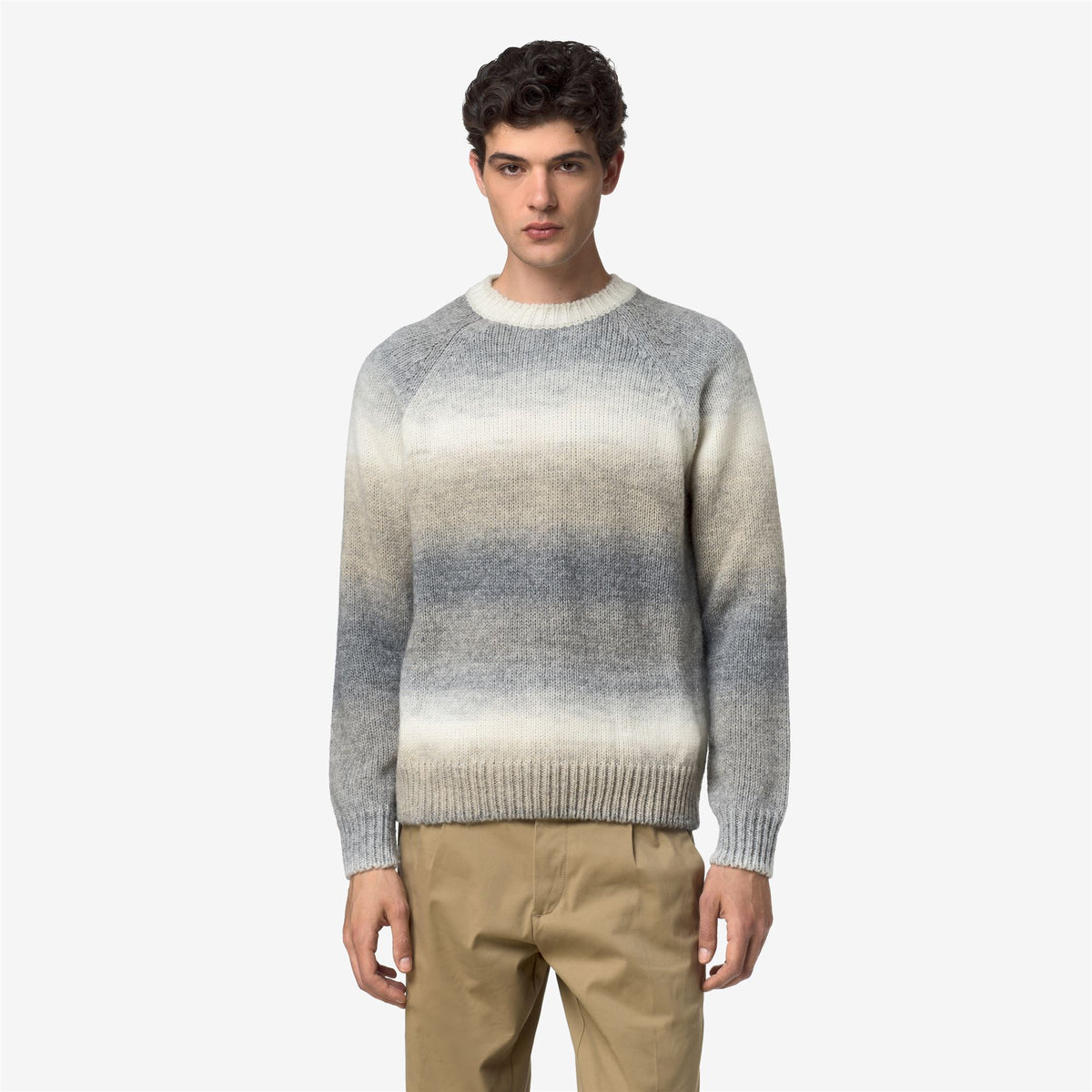 Knitwear_Man_VALTER SHADED YARN_Pull Over_GREY BEIGE DEGRADE - Commercial 4