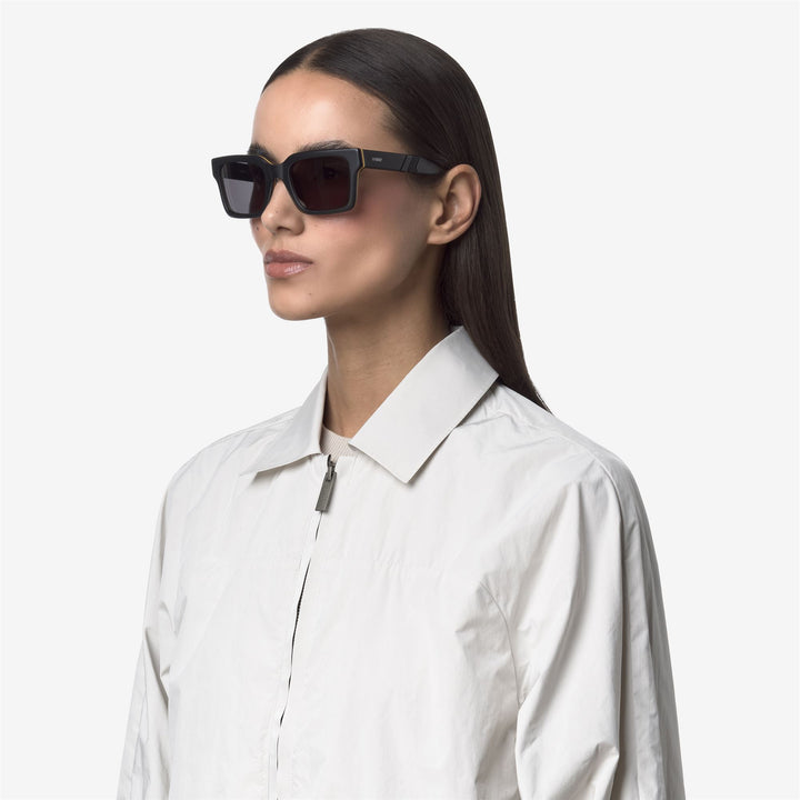 Gafas de sol unisex de acetato gris con detalle de cinta K-Way 2