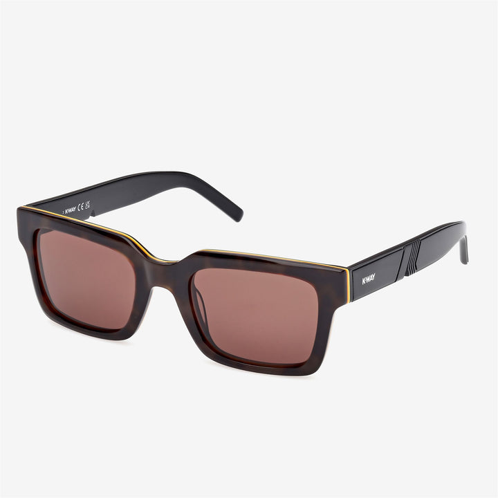 Gafas de sol unisex de acetato marrón con el icónico detalle K-Way 4