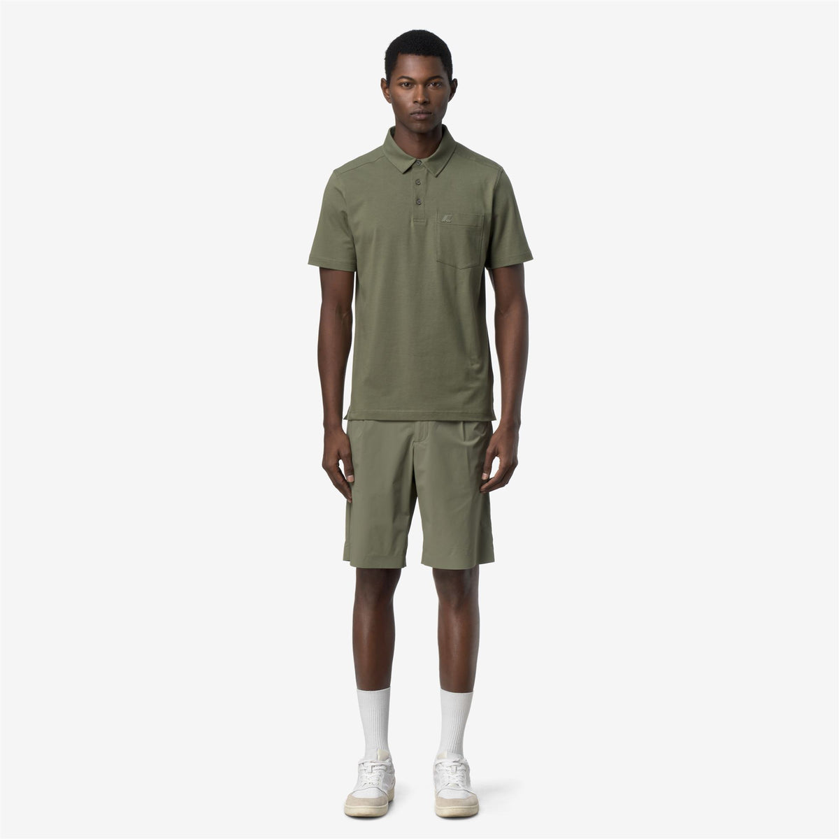 Polo Shirts_Man_VANOINE LIGHT STRETCH JERSEY_Polo_Green Lichen - Commercial 4