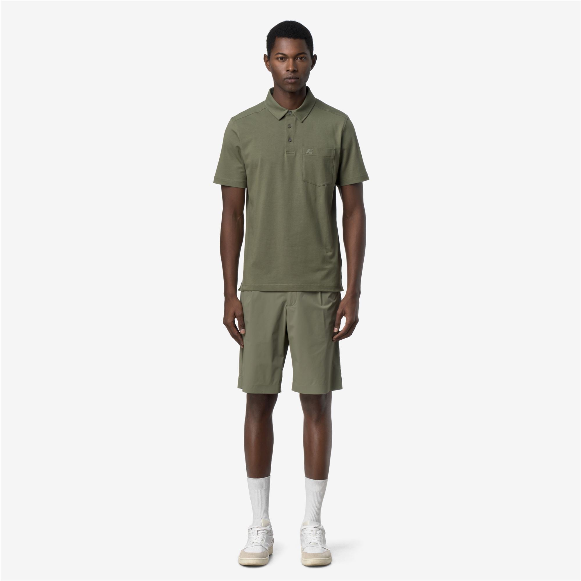 Polo Shirts_Man_VANOINE LIGHT STRETCH JERSEY_Polo_Green Lichen - Commercial 4