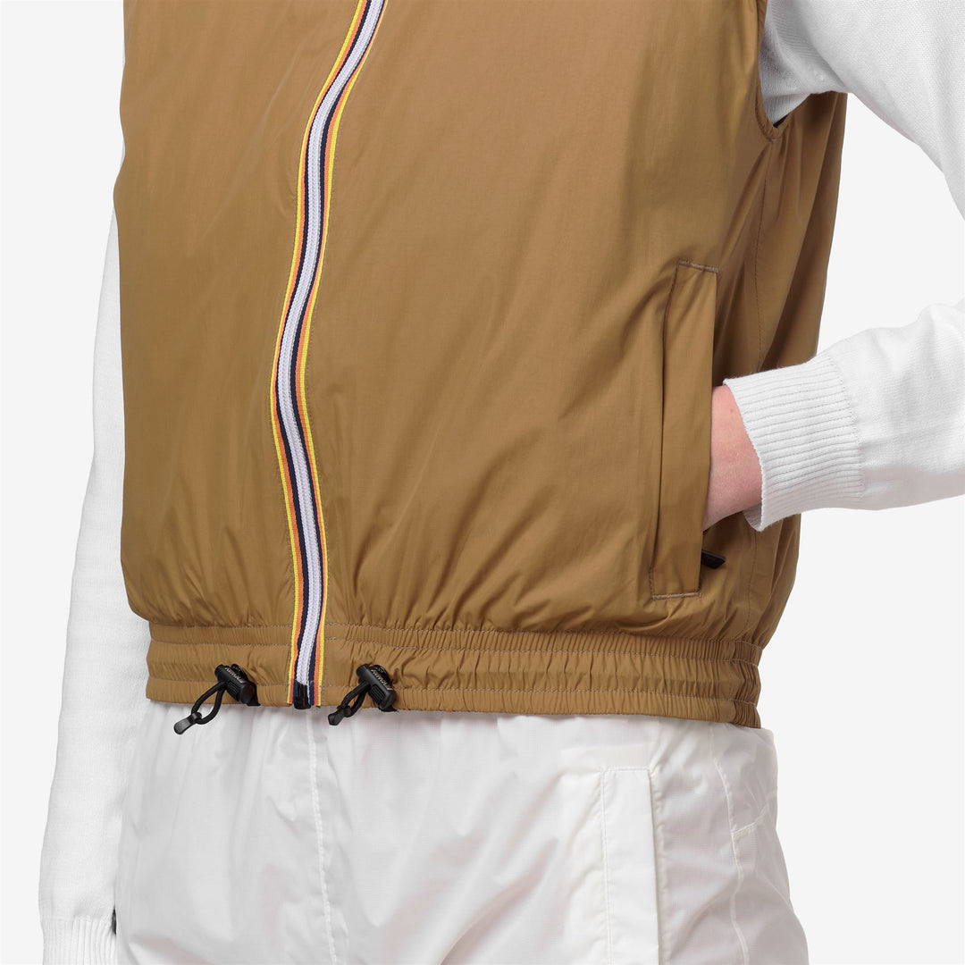 Brown Women's Insulated Waterproof Vest with Drawcord Waist main