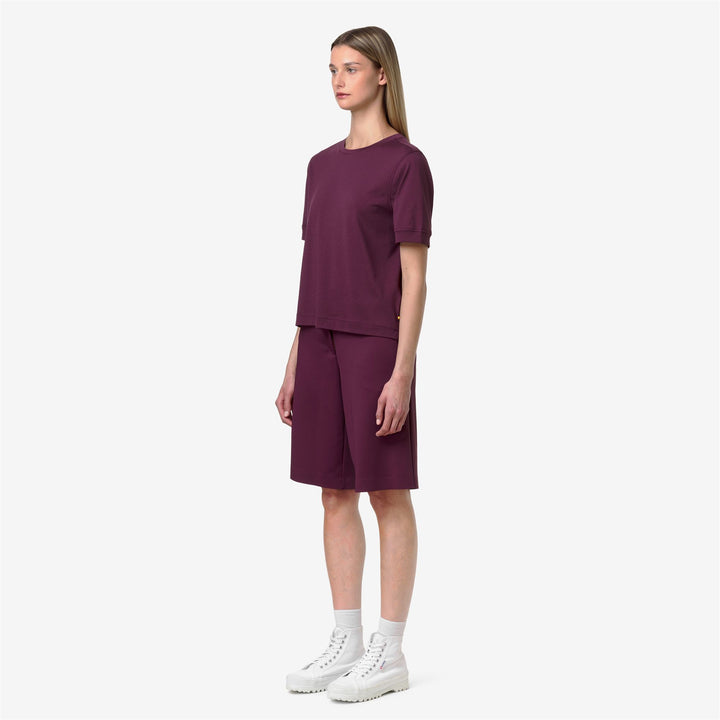 GABILLOU COTTON SILK - T-ShirtsTop - T-Shirt - Woman - VIOLET MAUVE WINE 4