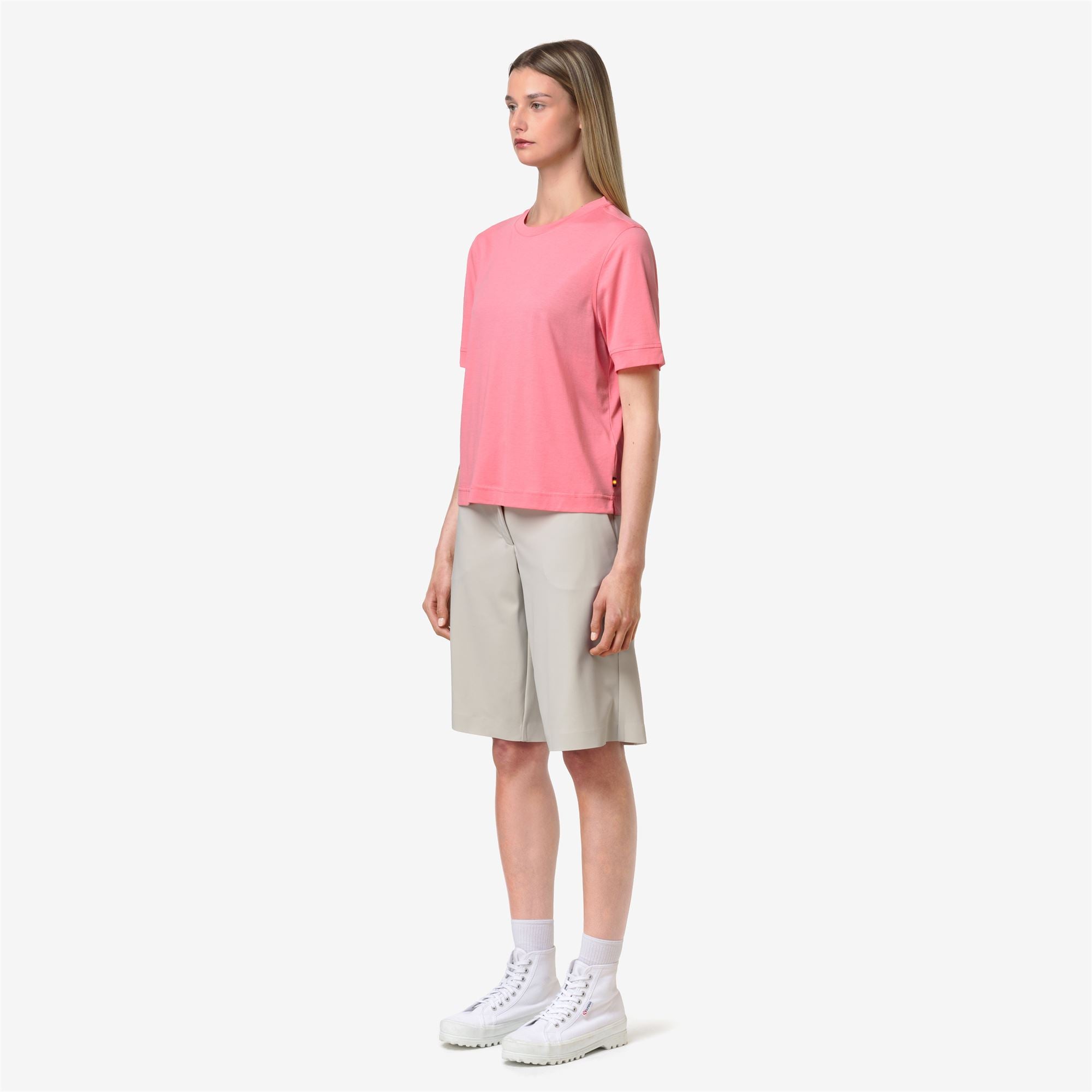 T-Shirts & Top_Woman_GABILLOU COTTON SILK_T-Shirt_Pink Geranium - Commercial 5