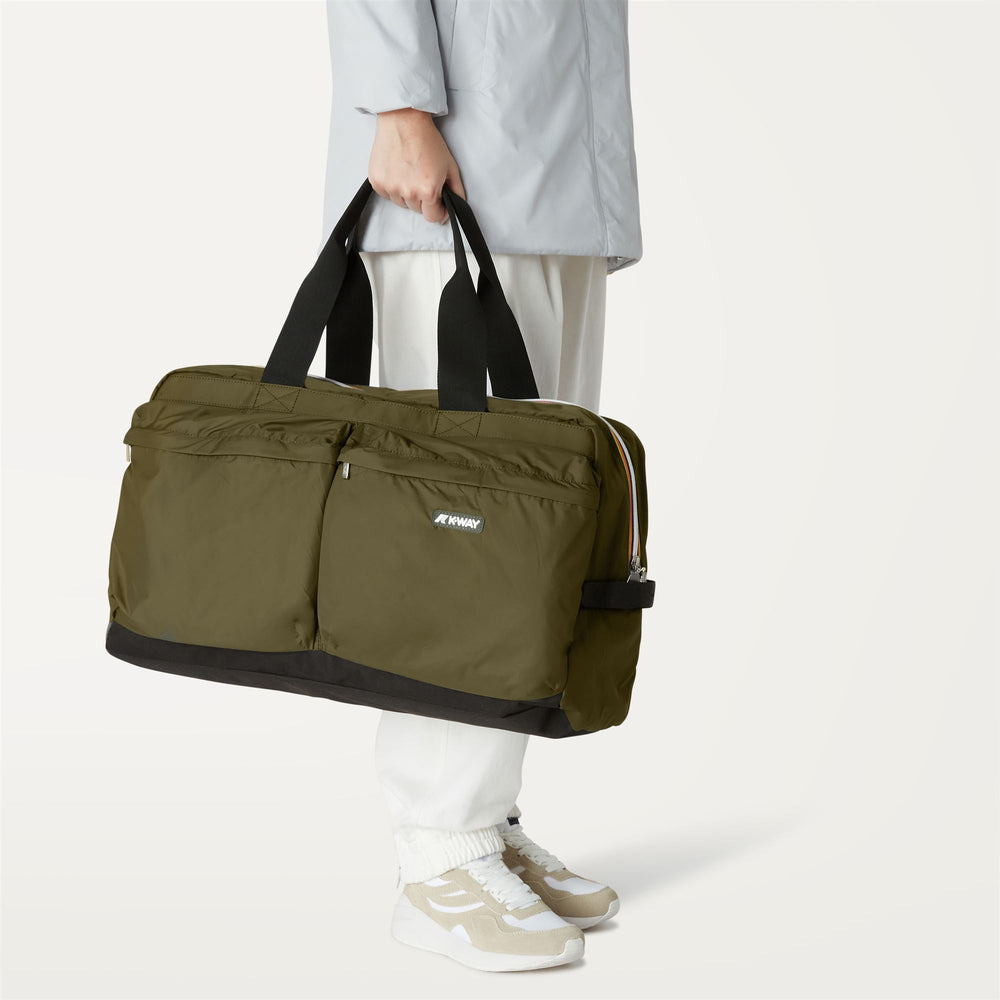 Blackish green Unisex Duffle Bag for City Trips with Utility Pockets 02